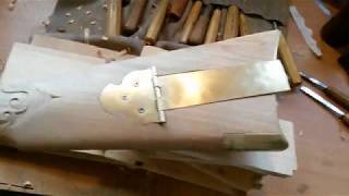 long rifle build Lancaster county pt26 inletting the patch box hinge to the gunstock [upl. by Dre]