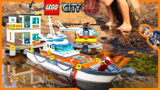 Lego City Coast Guard Headquarters Epic Sea Rescue Mission  Time Lapse Build [upl. by Ahsienad449]