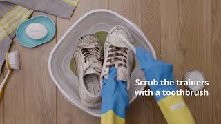 How to clean sneakers by hand  Cleanipedia [upl. by Rissa222]