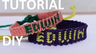 como hacer una pulsera con nombre macrame [upl. by Carrol]