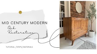 Mid Century Modern Oak Credenza Restoration [upl. by Sigfrid]