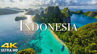 FLYING OVER INDONESIA 4K UHD Amazing Beautiful Nature Scenery amp Relaxing Music for Stress Relief [upl. by Bow]