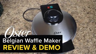 Oster Belgian Waffle Maker  Review amp Demo [upl. by Llennahc]