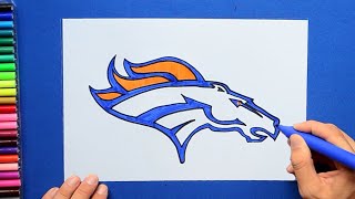 How to draw the Denver Broncos logo NFL Team [upl. by Dusen]