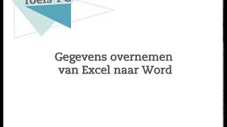 Gegevens overnemen van Excel naar Word [upl. by Standley]