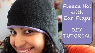 Fleece Hat with Ear Flaps DIY Tutorial amp Free Pattern [upl. by Batsheva]