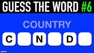 Guess the Word Game 6  Complete the Word From the Clue and Letters [upl. by Derwood]