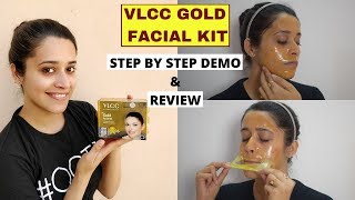 VLCC Gold Facial Kit STEP BY STEP DEMO amp REVIEW  घर पे Gold फेशियल  Just another girl [upl. by Arorua581]