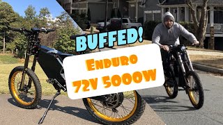 Enduro 72V 5000W Stealth Bomber Ebike Electric Bike Overview and Ride Aong [upl. by Lorain]