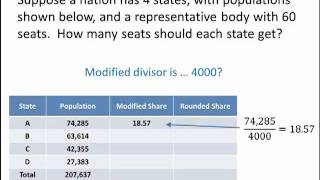 Math for Liberal Studies Apportionment  Adams Method [upl. by Jase]