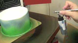 How To Airbrush A Cake The Krazy Kool Cakes Way [upl. by Noicpesnoc]