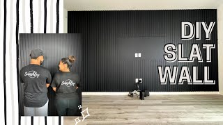 DIY SLAT WALL  CUSTOM WOOD SLAT WALL [upl. by Tomkiel219]