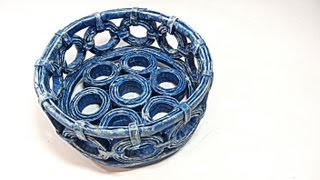 Como hacer cestas con periodicos Basket made with newspapers [upl. by Deaner]