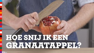 Hoe snij ik een granaatappel  Slimme Sjef [upl. by Yrogerg]