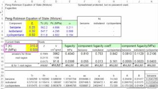 Calculate Fugacities of Mixtures using an EOS Spreadsheet [upl. by Sandi]