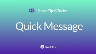 How To Send A Quick Message In Microsoft Teams [upl. by Ainos]