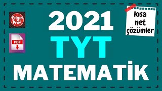 2021 TYT MATEMATİK PDF  2021 TYT Matematik Soru Çözümleri [upl. by Aleron208]