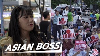 Why Koreans Are Boycotting Japan Street Interview  ASIAN BOSS [upl. by Ordnaxela]