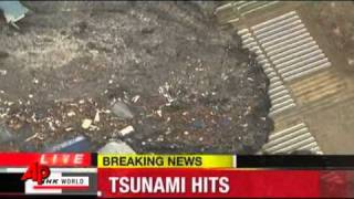 Raw Video Tsunami Slams Northeast Japan [upl. by Anaigroeg]