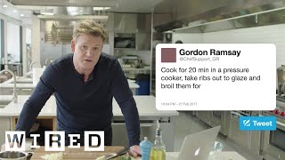 Gordon Ramsay Answers Cooking Questions From Twitter  Tech Support  WIRED [upl. by Nytsirc63]