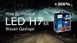 How to install a H7 LED kit QASHQAI 💡 [upl. by Joanna]