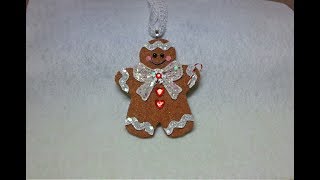 DIYMake An Adorable Gingerbread Man Ornament To Match The Gingerbread House [upl. by Peedsaj]