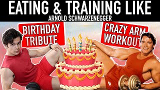 EATING amp TRAINING Like Arnold Schwarzenegger  Birthday Tribute  Arms amp Shoulder Workout [upl. by Grindlay]