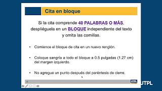 Normas APA ¿Cómo aplicarlas  Modalidad Abierta y a Distancia UTPL [upl. by Danit617]