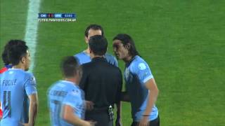 Expulsión de Cavani Chile 0  Uruguay 0 Cuartos de Final Copa América 2015 FPT [upl. by Cedar]