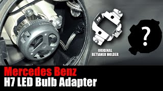 2012 Mercedes Benz C300 How to H7 Bulb Custom Retainer Adapter  Easy to Convert Halogen to LED [upl. by Enyawed]