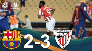 RESUMEN  FC Barcelona 2  3 Athletic Club  Final de la Supercopa de España 2021 [upl. by Lombard]