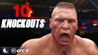 UFC 4 Top 10 BROCK LESNAR knockout finishes [upl. by Girard]