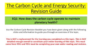 Edexcel A Level Geography  Carbon Cycle EQ1 Revision [upl. by Bullis]