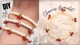 Pulsera Fácil de Cerezas con Mostacillas 🍒🍒🍒 [upl. by Nevi]