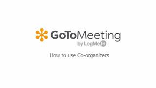 GoToMeeting  How to use Coorganizers [upl. by Ennairda]