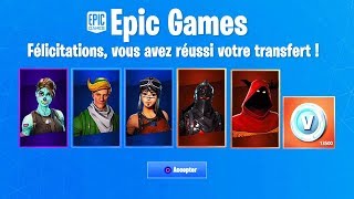 COMMENT TRANSFÉRER DES SKINS VBUCKS sur FORTNITE [upl. by Eladnor]