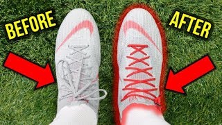 LACING TIP  CLEANEST WAY TO TIE YOUR FOOTBALL BOOTS HIDDEN KNOT [upl. by Nahtannoj383]