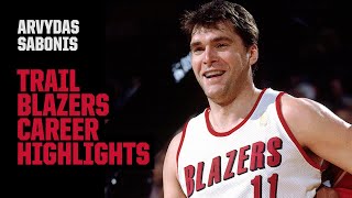 Arvydas Sabonis Trail Blazers Career Highlights [upl. by Sihonn]