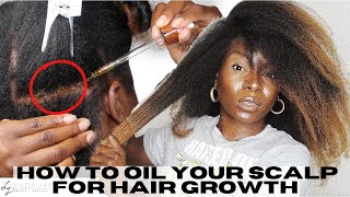 HOW TO OIL YOUR SCALP FOR MAXIMUM HAIR GROWTHSTEP BY STEP4B4C NATURAL HAIRLYNDA JAY [upl. by Hsetim]