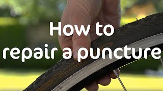 How to repair a puncture  Cycling UK [upl. by Inoj]