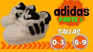 Zapatitos adidas tejidos a crochet 03 y 69 meses  parte 12 [upl. by Li]