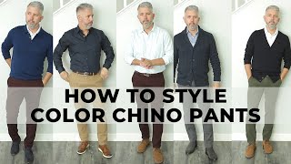 How to Style Colored Chinos This Fall  Mens Fall Outfits [upl. by Waylon]