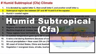 Koppen Scheme  Humid Subtropical Cfa  UPSC IAS Geography [upl. by Assirek]