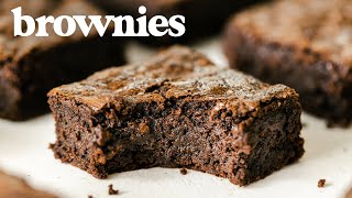 The Perfect BROWNIE  How to Make FUDGY CracklyTop Brownies [upl. by Polloch]