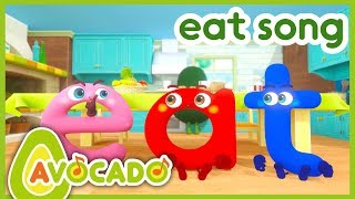 Eat Song  Kids Phonics amp Nursery Rhyme amp SingAlong and dance  AVOCADOabc [upl. by Ennaerb730]