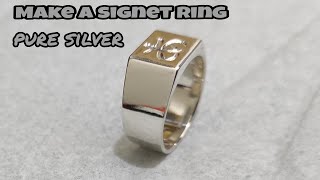 Silver Signet Ring  How To Make A Signet Ring  Handycrafts [upl. by Armstrong356]