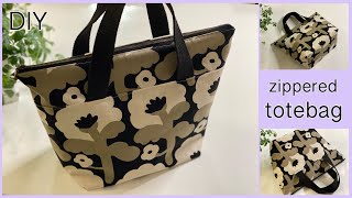 ファスナー付きトートバッグ作り方zippered tote bageasy sewing tutorialdiy [upl. by Broome]