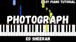 Ed Sheeran  Photograph Easy Piano Tutorial [upl. by Auqinimod]