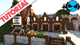 Minecraft How to Build a Medieval Dock Warehouse Storage Yard Tutorial [upl. by Greta11]