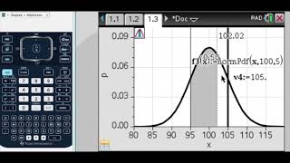 TINspire CX Normal Distribution Curve [upl. by Matronna]